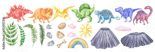 Big Set of Rainbow Dinosaurs