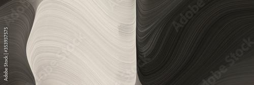 abstract artistic designed horizontal header with very dark blue, pastel gray and dim gray colors. fluid curved flowing waves and curves for poster or canvas