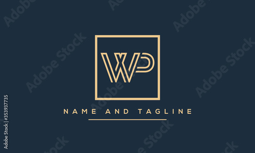 Alphabet letters monogram icon logo PW or WP