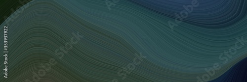 abstract flowing banner with dark slate gray, very dark blue and very dark green colors. fluid curved lines with dynamic flowing waves and curves for poster or canvas