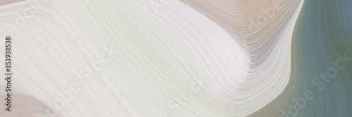 abstract dynamic horizontal header with light gray, dim gray and gray gray colors. fluid curved flowing waves and curves for poster or canvas