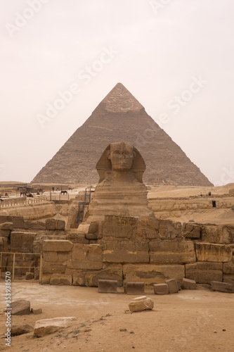 The Great Sphinx infront of Pyramid of Khafre
