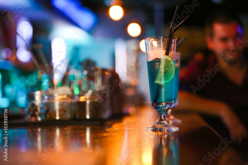 glass of absinthe on the bar