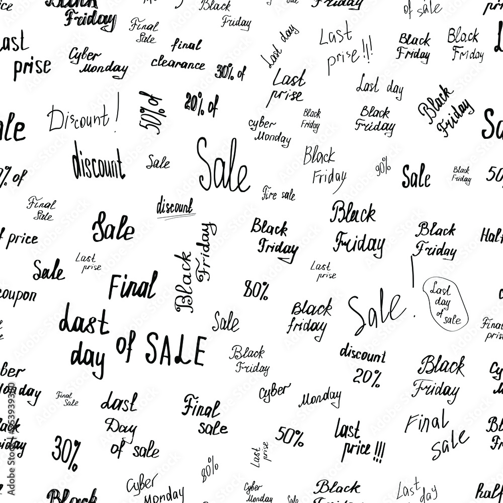 Seamless pattern on the theme of sale