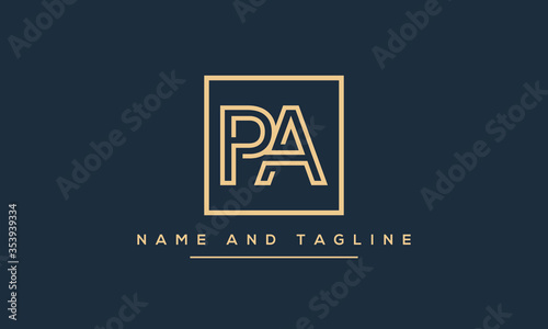 Alphabet letters monogram icon logo PA or AP photo