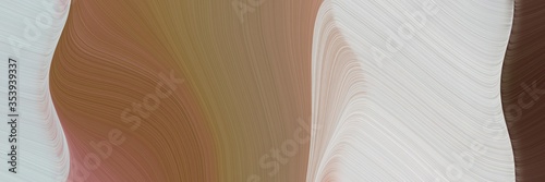 abstract artistic horizontal header with pastel brown, light gray and old mauve colors. fluid curved lines with dynamic flowing waves and curves for poster or canvas