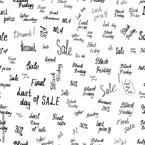 Seamless pattern on the theme of sale