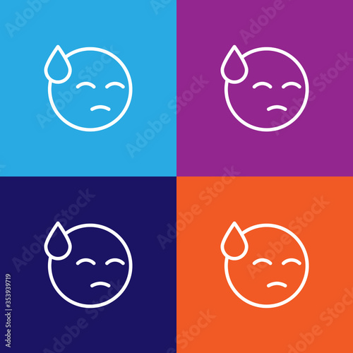 Embarrassed emoji outline icon. Signs and symbols can be used for web, logo, mobile app, UI, UX