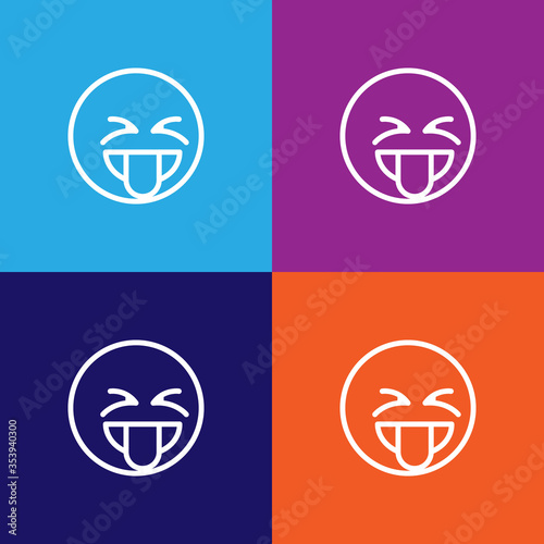 Tongue emoji outline icon. Signs and symbols can be used for web, logo, mobile app, UI, UX photo