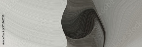 abstract dynamic horizontal header with ash gray, very dark blue and dark slate gray colors. fluid curved flowing waves and curves for poster or canvas