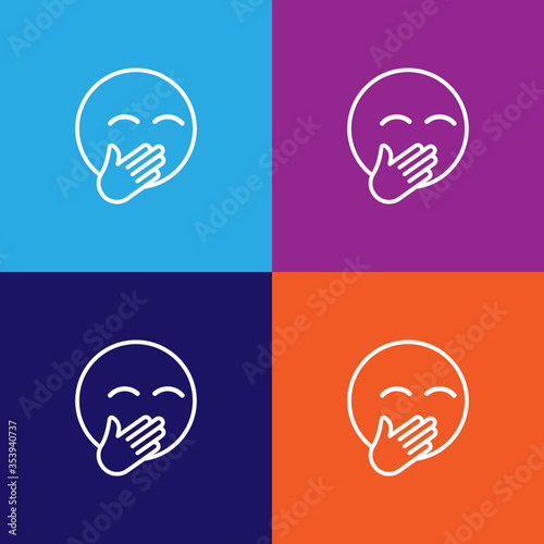 Laughing emoji outline icon. Signs and symbols can be used for web, logo, mobile app, UI, UX
