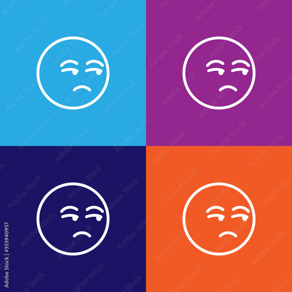 Angry emoji outline icon. Signs and symbols can be used for web, logo, mobile app, UI, UX Angry emoji outline icon. Signs and symbols can be used for web, logo, mobile app, UI, UX