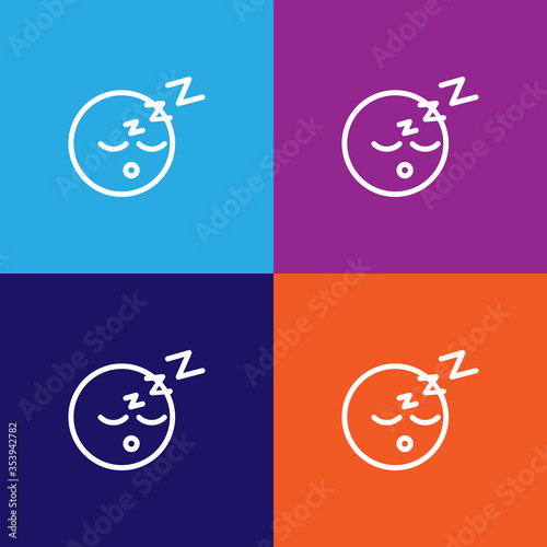 Sleeping emoji outline icon. Signs and symbols can be used for web, logo, mobile app, UI, UX