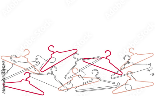 Seamless Pattern with Clothes Hangers. Vector background.