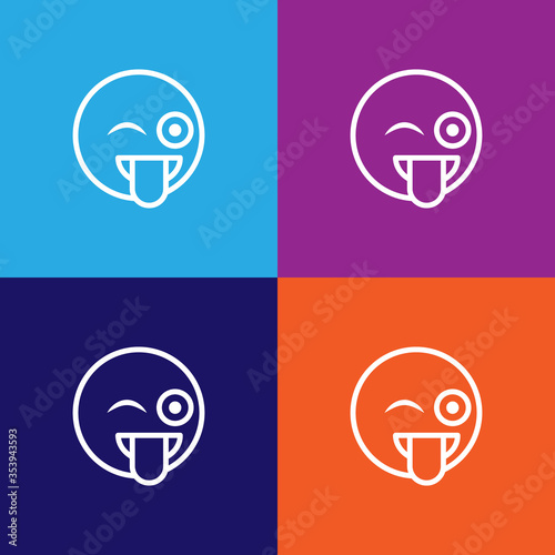 Tongue emoji outline icon. Signs and symbols can be used for web, logo, mobile app, UI, UX