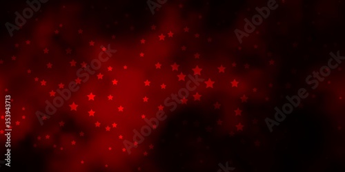 Dark Red vector template with neon stars. Modern geometric abstract illustration with stars. Design for your business promotion.