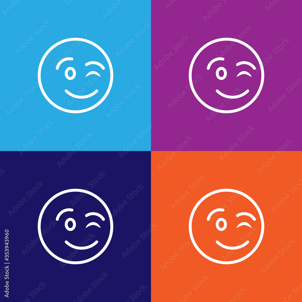 Wink emoji outline icon. Signs and symbols can be used for web, logo, mobile app, UI, UX Wink emoji outline icon. Signs and symbols can be used for web, logo, mobile app, UI, UX