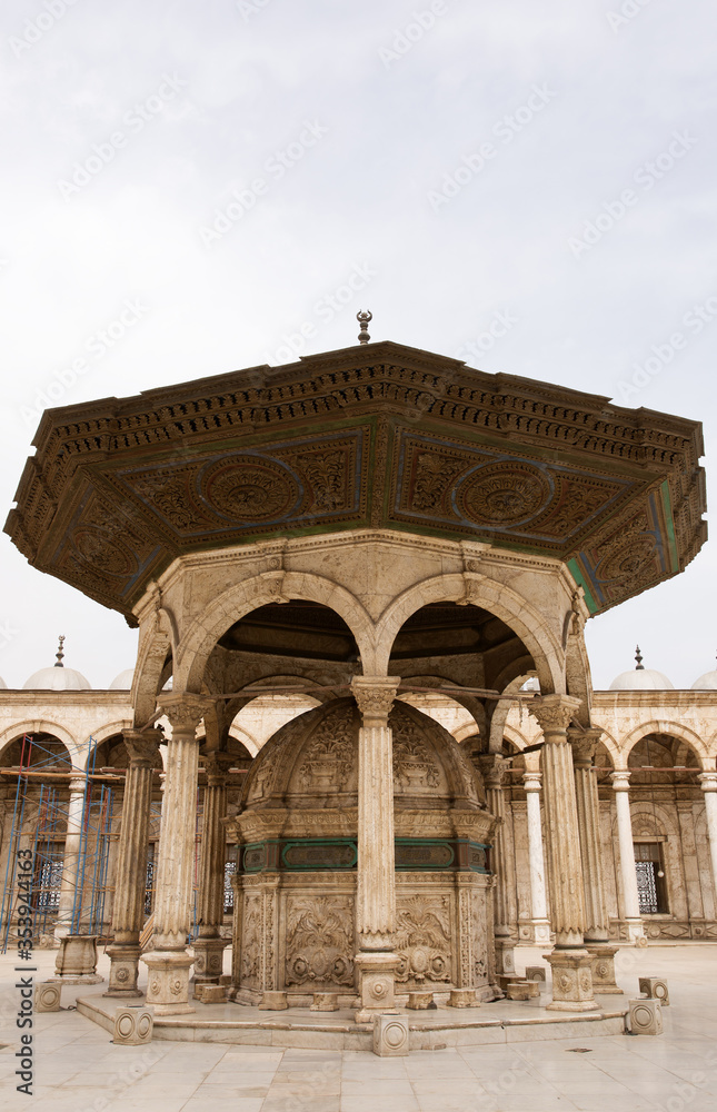 Muhammad Ali Pasha  tomb in the courtyard of the Mohamed Ali mosque.