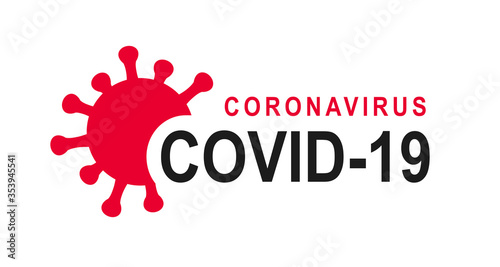 Coronavirus text, Corona virus logo, infection symbol, COVID-19, 2019-nCoV - for stock