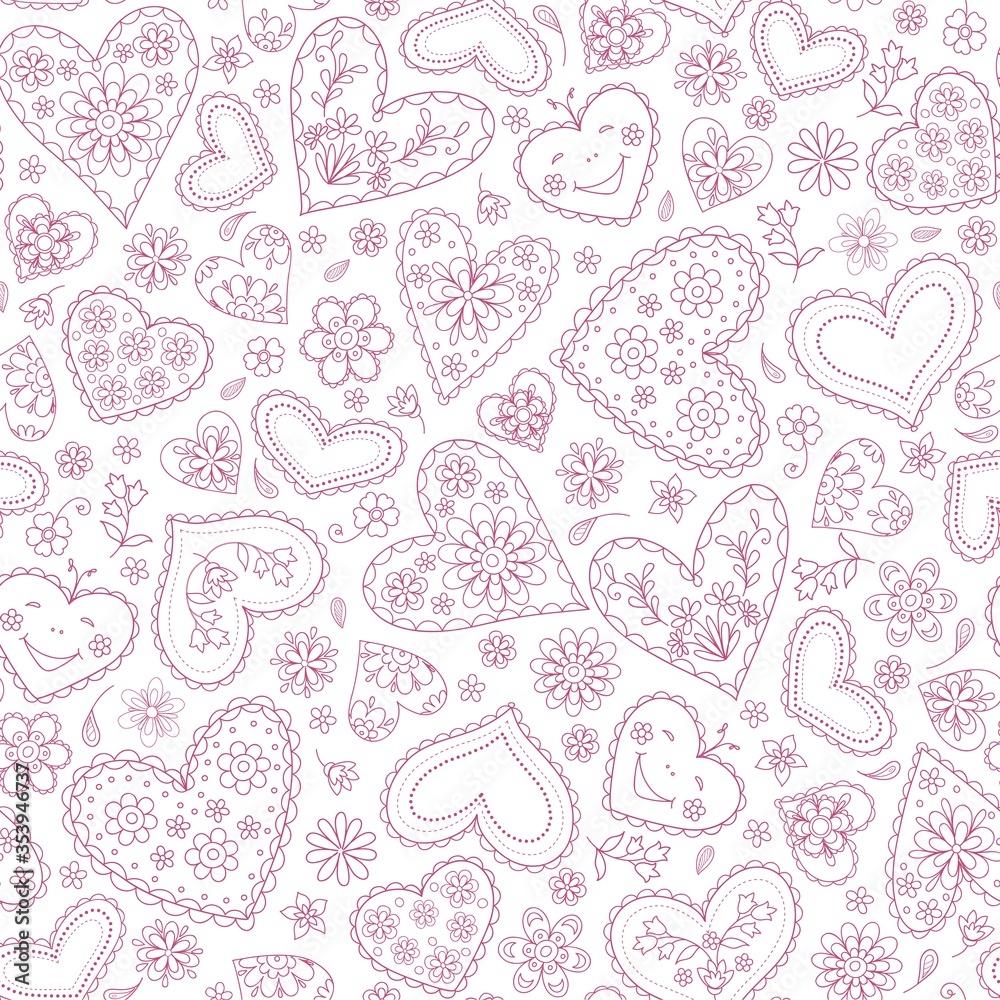 seamless abstract background with hearts seamless abstract background with hearts