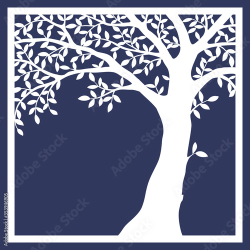 card with tree, laser cut