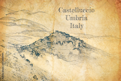 Sketch of Castelluccio vill...