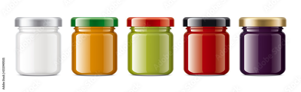 Set of Glass Jars Mockup. Set of Glass Jars Mockup.