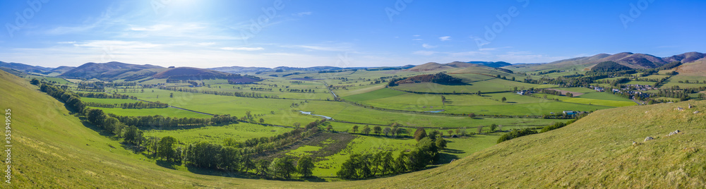 Panorama Of Summer In The Scottish Borders