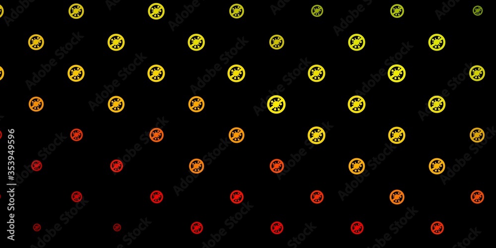 Dark Green, Red vector pattern with coronavirus elements. Dark Green, Red vector pattern with coronavirus elements.