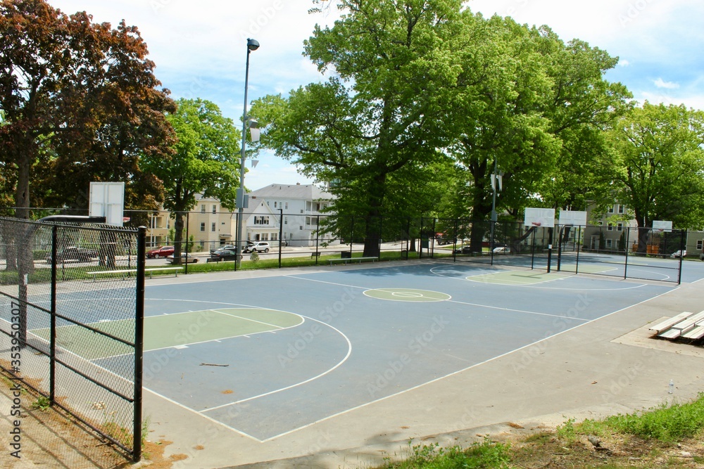 empty basketball court 