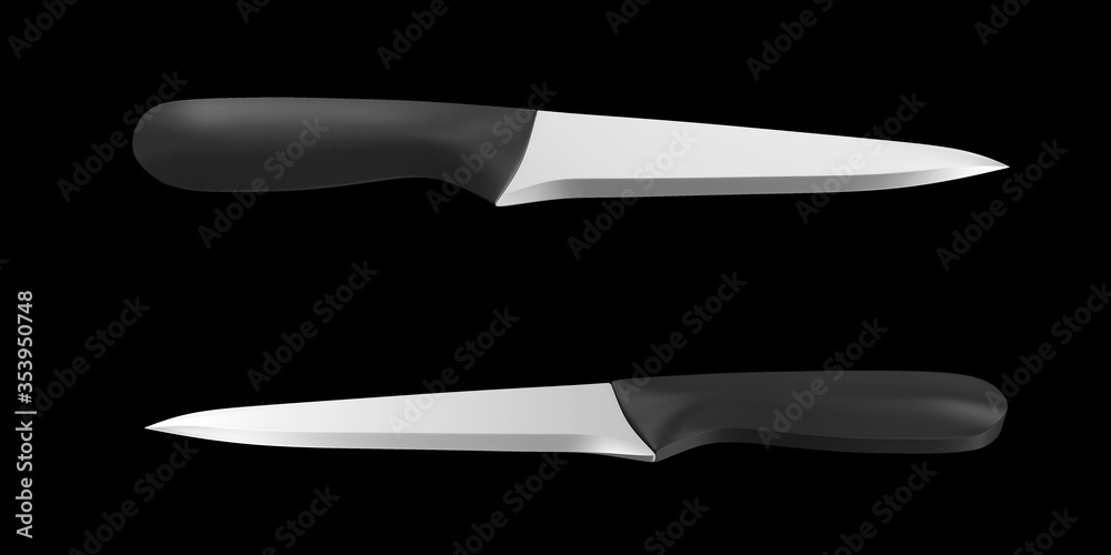 Obraz premium Group of kitchen knives isolated on black background