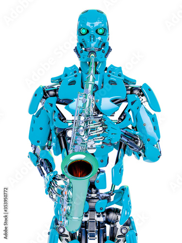 Photography android playing saxphone