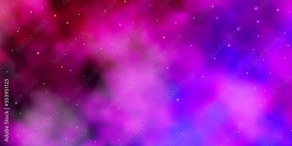 Light Purple vector template with neon stars. Blur decorative design in simple style with stars. Theme for cell phones.