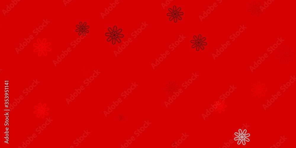 Light Orange vector doodle pattern with flowers. Light Orange vector doodle pattern with flowers.