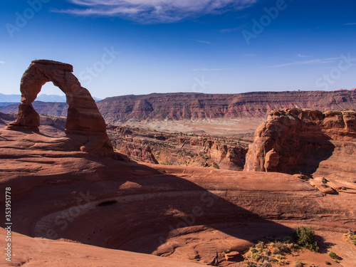 Delicate Arch with Deep Blue Sky in Arches National Park  Utah  USA