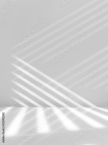 Nautral light through window on white paint & glass texture