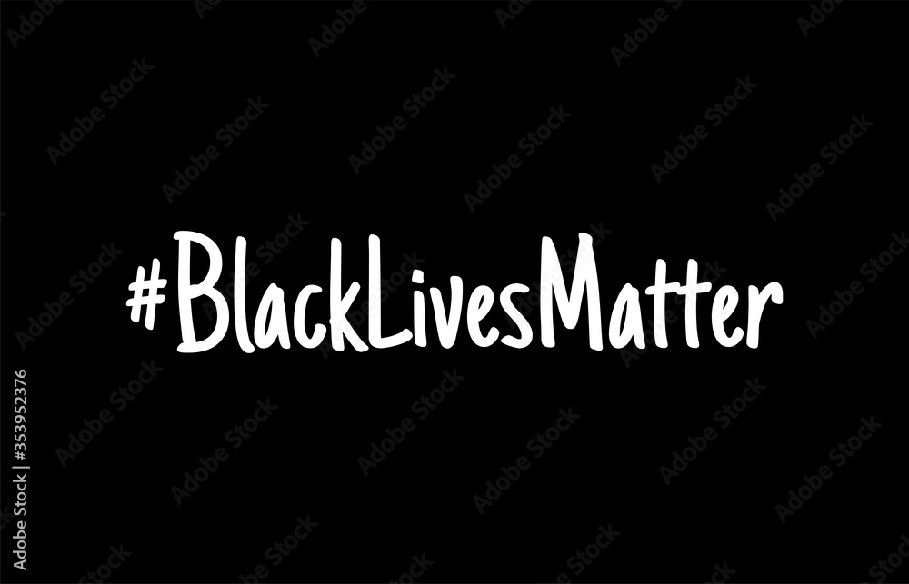 Black Lives Matter. Protest Banner about Human Right of Black People in U.S. America. Vector Illustration. Icon Poster and Symbol.