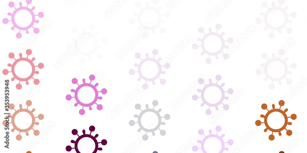 Light Pink, Yellow vector template with flu signs.