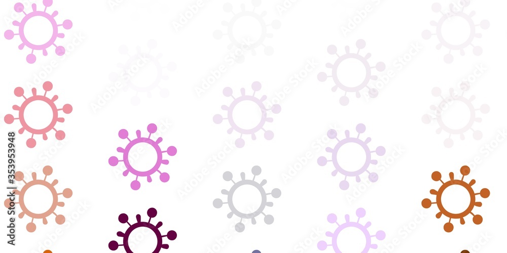 Light Pink, Yellow vector template with flu signs. Light Pink, Yellow vector template with flu signs.