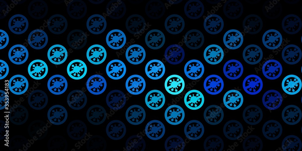 Dark BLUE vector template with flu signs. Dark BLUE vector template with flu signs.