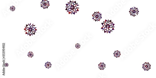 Light Blue, Red vector template with ice snowflakes.