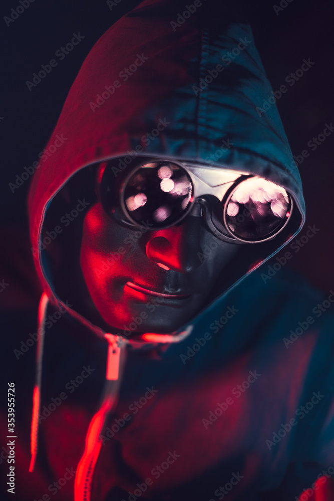 masked hacker man in glasses masked hacker man in glasses