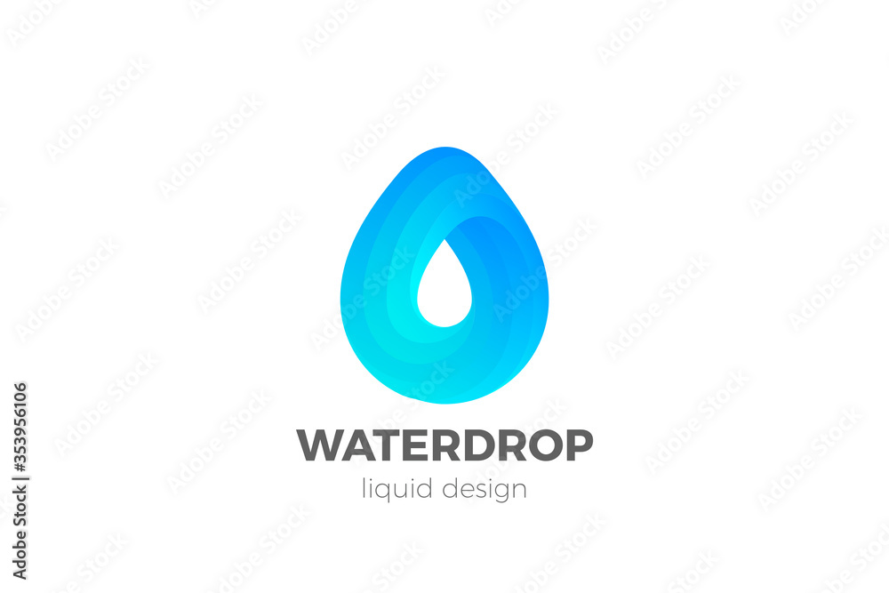 Water Droplet Drop Logo design vector template. Natural Mineral Aqua Drink Oil Liquid Energy Logotype concept icon.