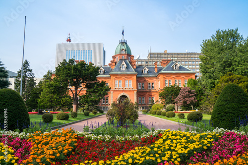 View of the Former Hokkaido Government Office in Sapporo, Hokkaido, Japan.