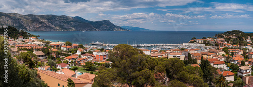 Panoramic view of the Part of the Cap Ferrat District in the Nice City, France
