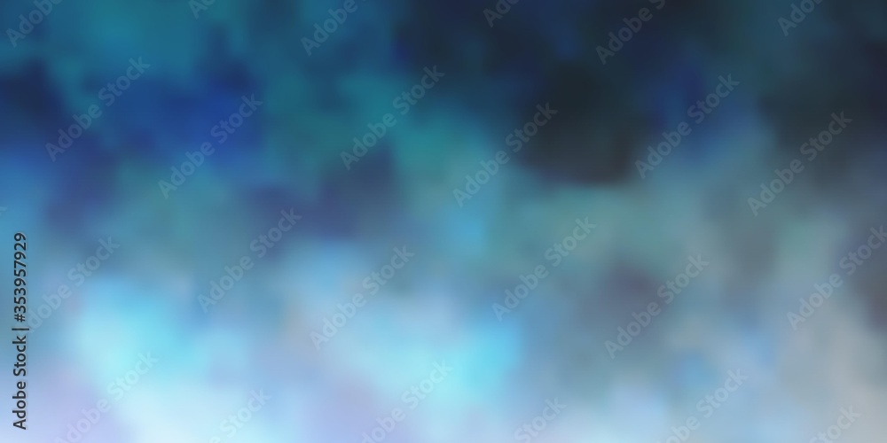 Fototapeta premium Dark BLUE vector texture with cloudy sky. Gradient illustration with colorful sky, clouds. Template for landing pages.