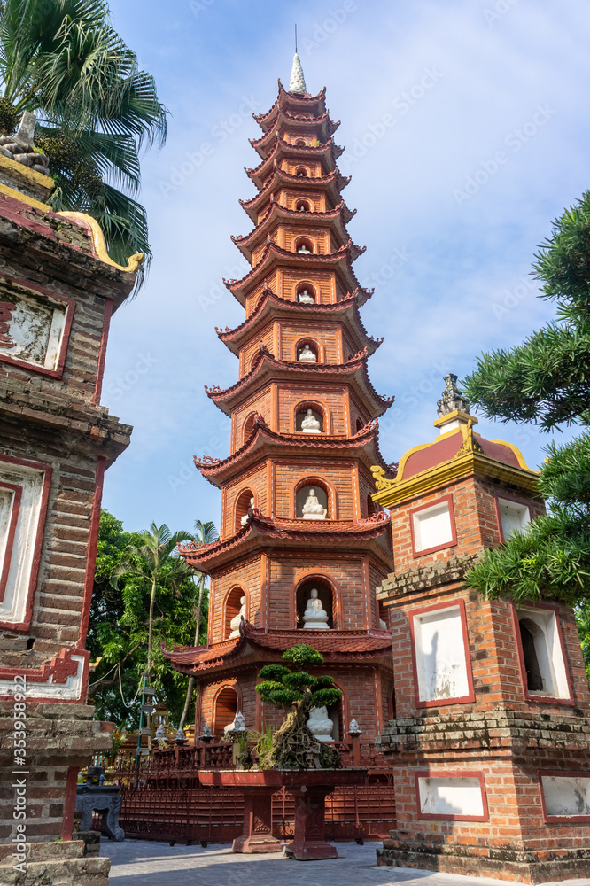 Tran Quoc Pagoda in West Lake, Hanoi, Vietnam