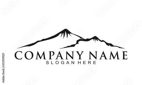 Mountain landscape illustration vector logo