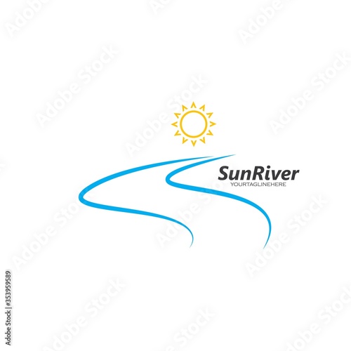 sun river logo icon vector illustration