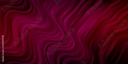 Dark Pink vector layout with circular arc. Bright illustration with gradient circular arcs. Pattern for commercials, ads.